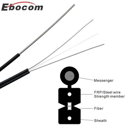 2 Core Υπαίθριο Καλώδιο FTTH Drop GJYXCH G657A1 Οπτικό Ίνας