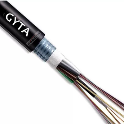 GYTA 24 Core Υπαίθριο Οπτικό Καλώδιο G652D Single Mode Χαλαρός Σωλήνας Στραγγισμένο Αλουμινένιο Ταινία Θωρακισμένο Ανθεκτικό στην UV Ακτινοβολία Περίβλημα PE Ιδανικό για Εγκαταστάσεις σε Αγωγούς και Απευθείας Ταφή